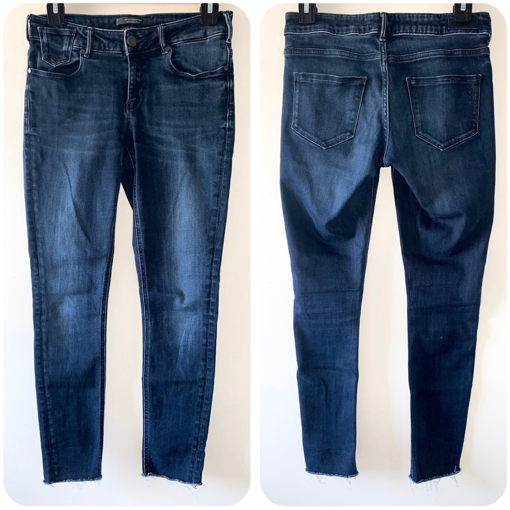 Scotch & Soda La Parisienne Skinny Frayed Hem Jeans Dark Wash Size 26/32